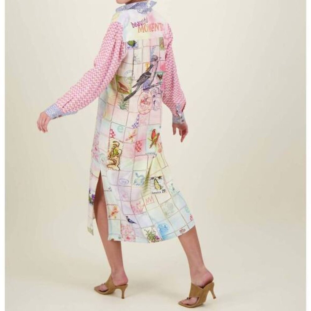 ME369 maggie midi shirt dress in heritage